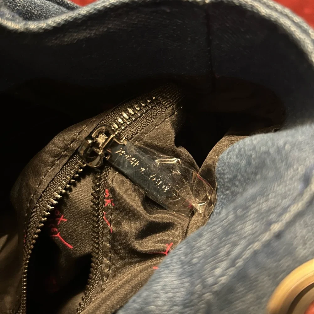 Betsey Johnson Denim Skull Bag with Pouch - Picture 9 of 11